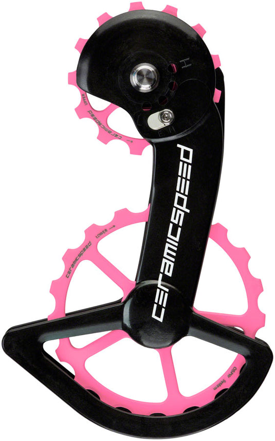 CeramicSpeed OSPW X Pulley Wheel System Shimano GRX/RX 2x11 - Coated Races Alloy Pulley Carbon Cage Pink Cerakote