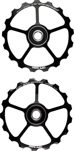 CeramicSpeed Oversized Pulley Wheels - 17 tooth Alloy Wheels Black