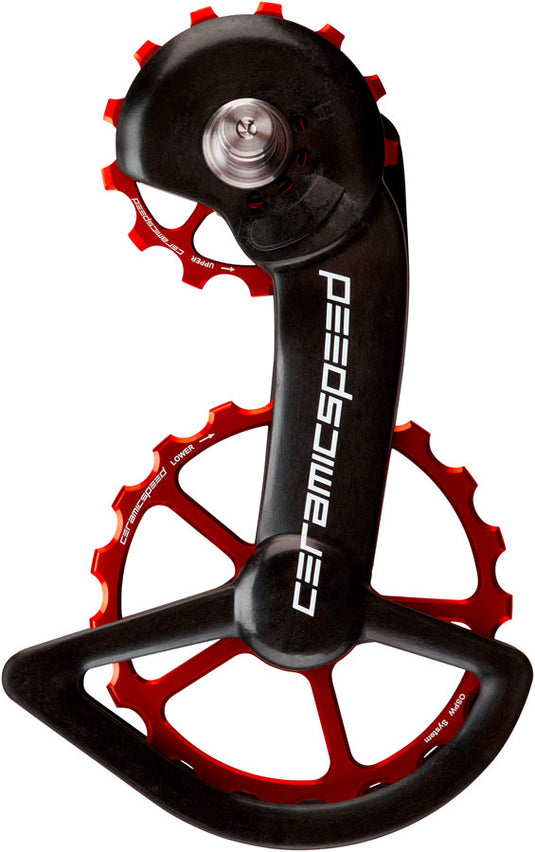 CeramicSpeed OSPW Pulley Wheel System Shimano 9100/9150 8000 SS/8050 SS - Alloy Pulley Carbon Cage Red