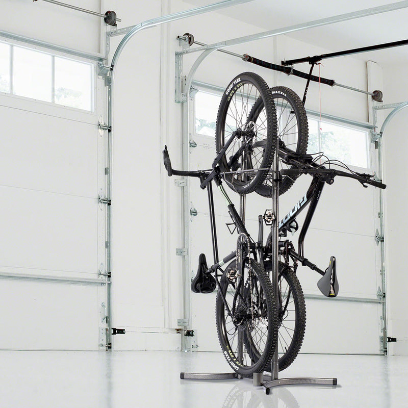 Load image into Gallery viewer, Delta Heavy Duty Two Bike Upright Storage Stand - Powdercoat Gray
