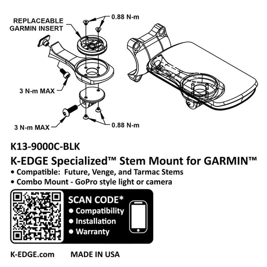 K-EDGE Garmin Specialized Future Combo Mount - Black