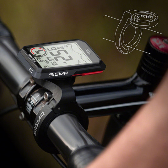 Sigma ROX 4.0 GPS Bike Computer Sensor Set - Wireless Rechargeable BLK