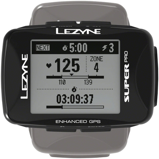 Lezyne Super Pro GPS Loaded Bike Computer - GPS Wireless Heart Rate Monitor BLK