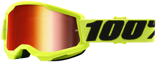 100% Strata 2 Goggles - Flourescent Yellow/Red Mirror