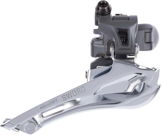 microSHIFT Sword Front Derailleur - 10-Speed Double 46-52t Max Ring 31.8/34.9mm Band Clamp Sword Compatible