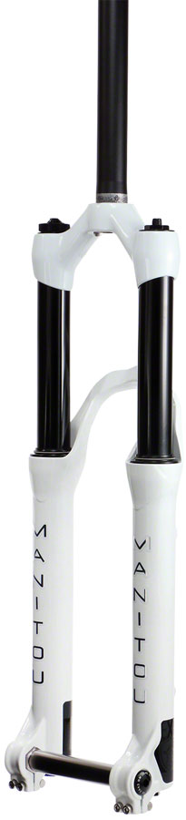 Load image into Gallery viewer, Manitou Circus Expert Suspension Fork - 26&quot; 100 mm 20 x 110 mm 41 mm Offset Gloss White Straight Steerer
