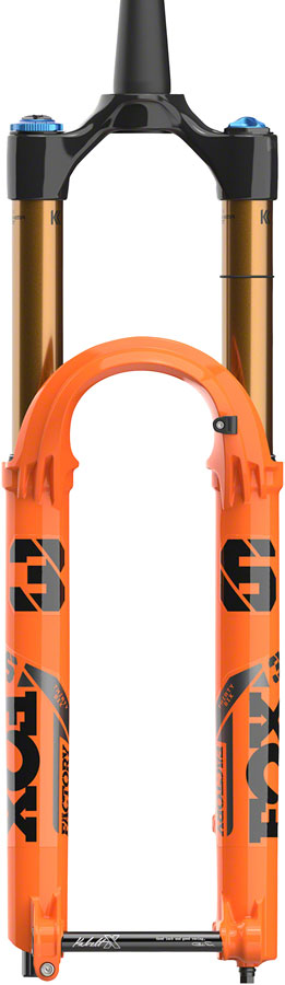 FOX 36 Factory Suspension Fork - 27.5" 160 mm 15 x 110 mm 44 mm Offset Shiny Orange Kabolt-X Grip 2