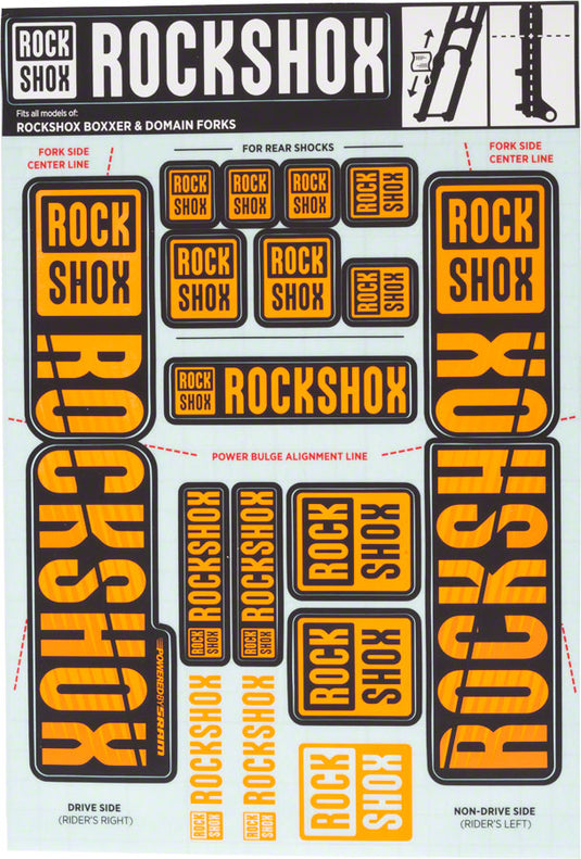 RockShox Fork Decal Kit - 35mm Dual Crown Orange