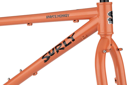 Surly Karate Monkey Frameset - 27.5" Steel Peach Salmon Sundae Medium