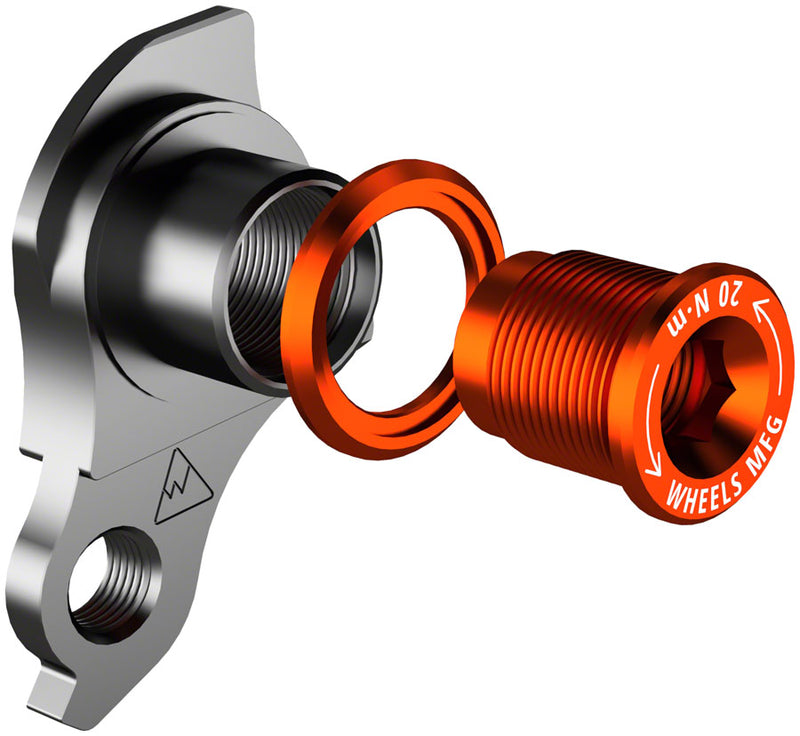 Load image into Gallery viewer, Wheels Manufacturing Universal Derailleur Hanger - 404-3 For Frames designed to accept SRAM UDH BLK/Orange
