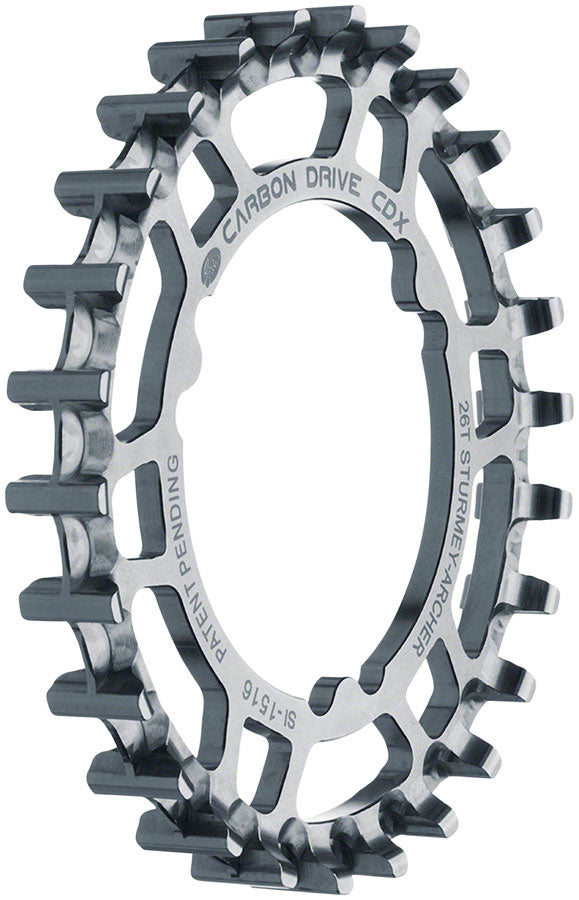 Load image into Gallery viewer, Gates Carbon Drive CDX CenterTrack Rear Sprocket - 26t For Sturmey-Archer 46.87mm 3-Lobe Silver
