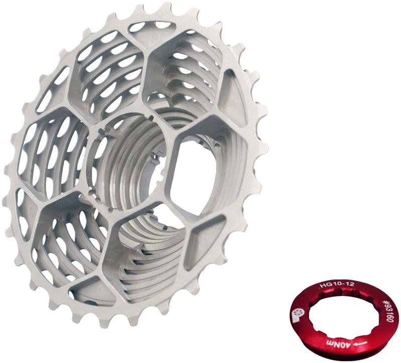 Load image into Gallery viewer, Prestacycle UniBlock PRO Cassette - 12-Speed Shimano For HG 12 Freehub 11-30 Silver

