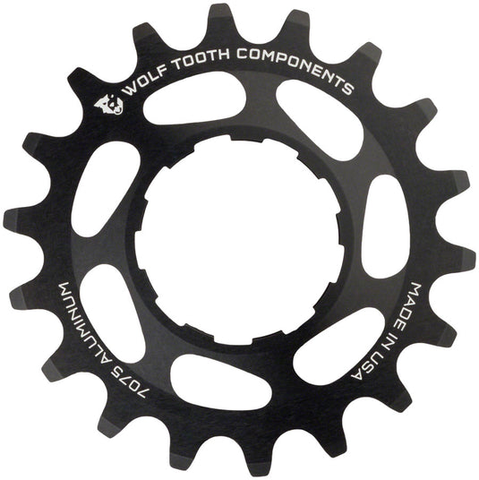 Wolf Tooth Single Speed Aluminum Cog - 22t Compatible 3/32" Chains BLK