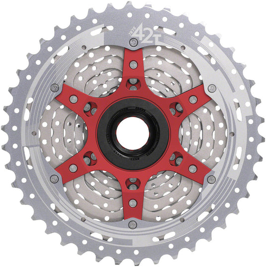 SunRace MX9X Cassette - 11-Speed 10-42t Metallic Silver For XD Driver Body