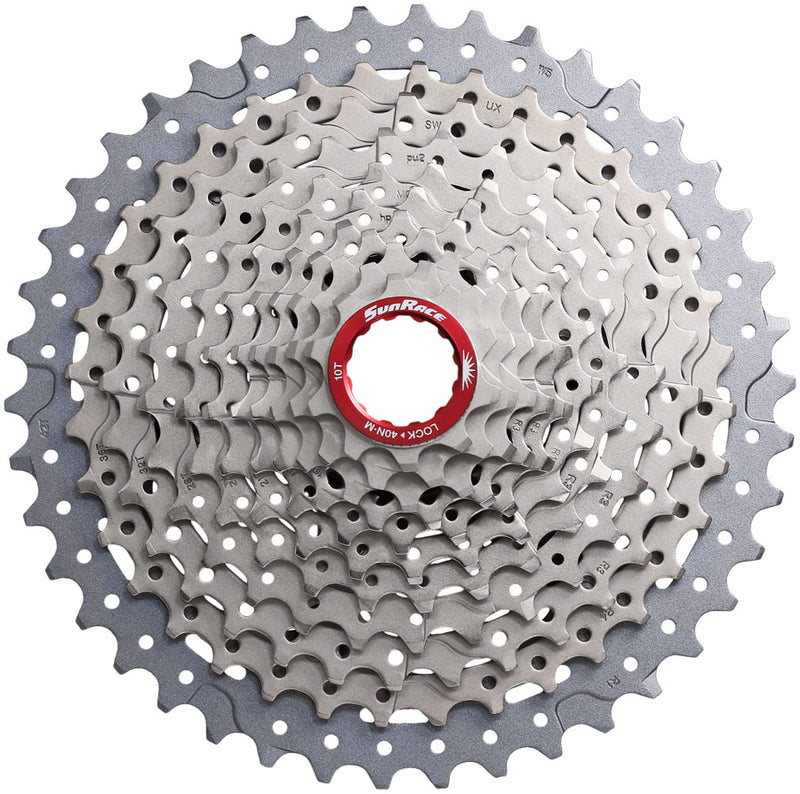 Load image into Gallery viewer, SunRace MX9X Cassette - 11-Speed 10-42t Metallic Silver For XD Driver Body
