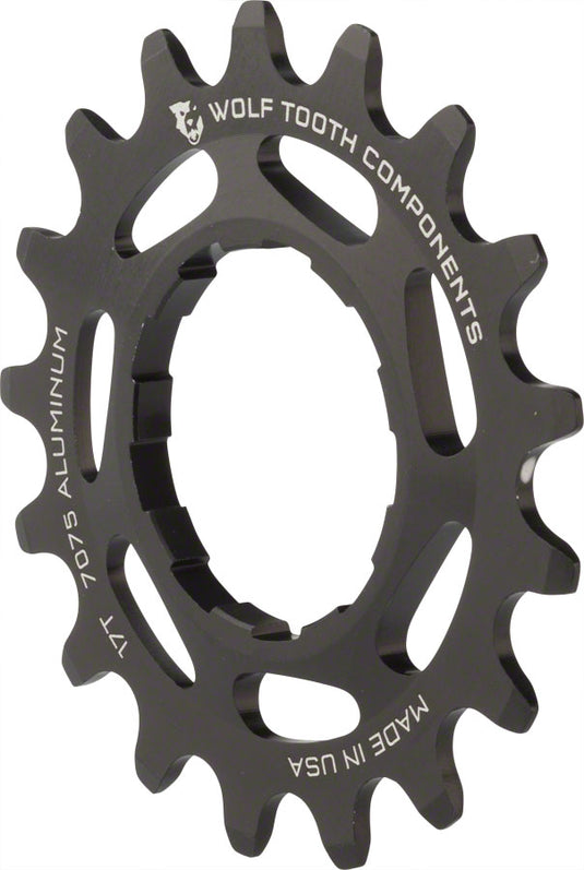 Wolf Tooth Single Speed Aluminum Cog - 17t Compatible 3/32" Chains BLK