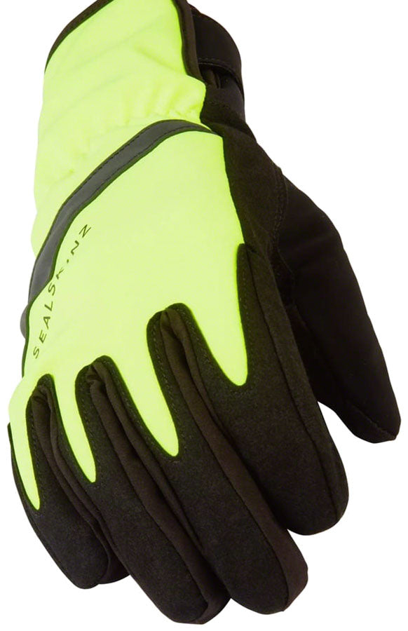 Load image into Gallery viewer, SealSkinz Bodham Waterproof Gloves - Yellow/Black Full Finger Large
