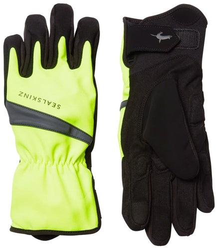 SealSkinz Bodham Waterproof Gloves - Yellow/Black Full Finger Small