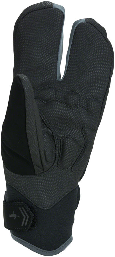 Load image into Gallery viewer, SealSkinz Extreme Cold Weather Cycle Split Finger Gloves - BLK/Gray Full Finger Small
