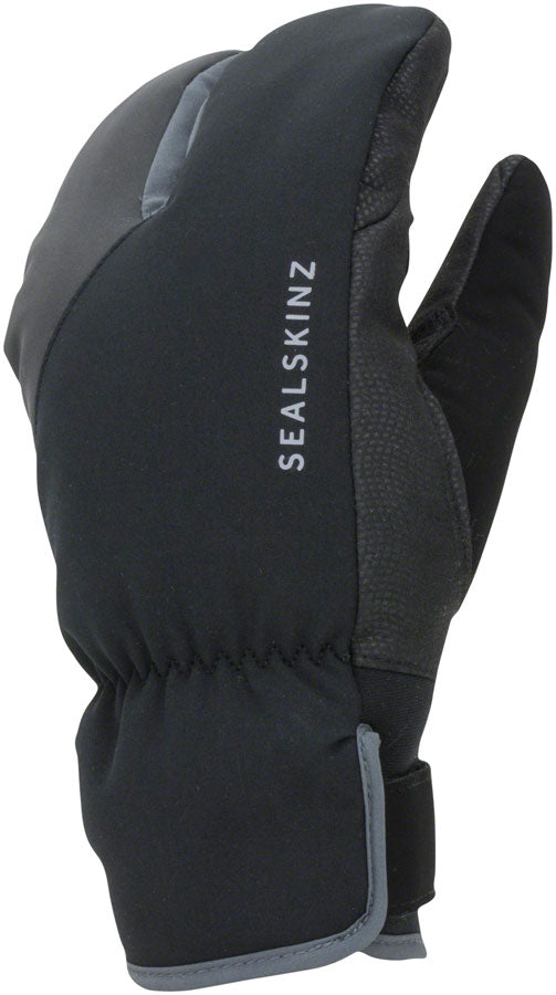 Load image into Gallery viewer, SealSkinz Extreme Cold Weather Cycle Split Finger Gloves - BLK/Gray Full Finger X-Large
