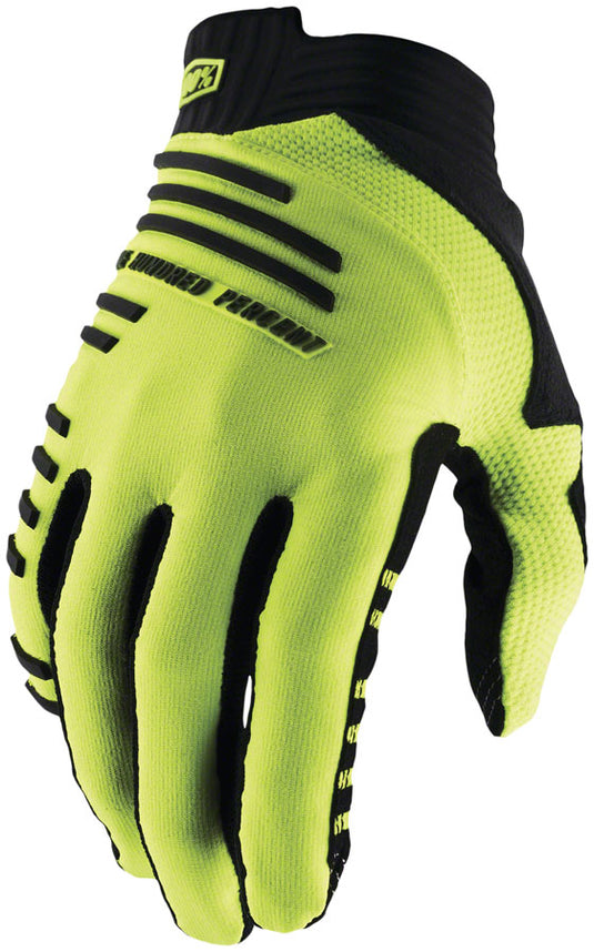 100% R-Core Gloves - Yellow Full Finger Mens Medium