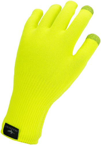 SealSkinz Waterproof All Weather Knit Glove - Neon Yellow Full Finger Small