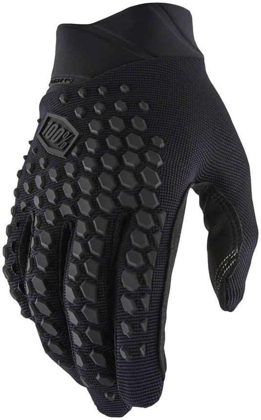100% Geomatic Gloves - Black/Charcoal Full Finger Mens Small