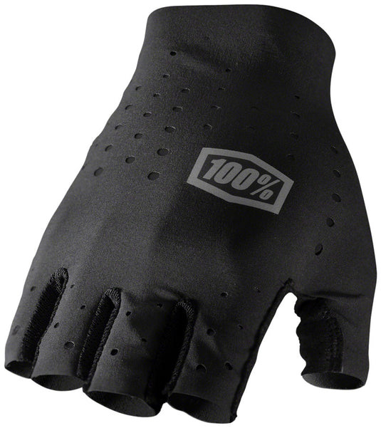 100% Sling Gloves - Black Short Finger Womens Large