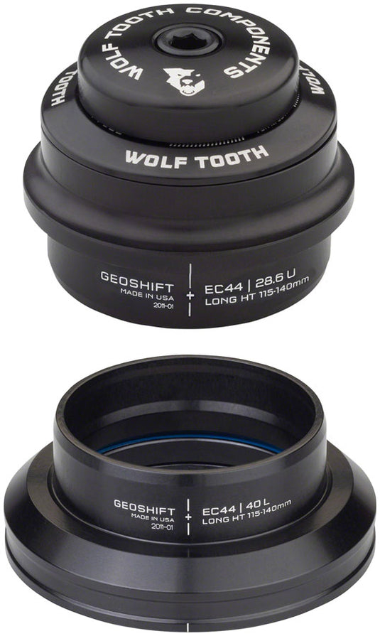 Wolf Tooth GeoShift Performance Angle Headset - 1 Deg Long EC44/EC44 Black