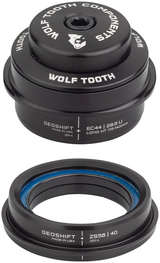 Wolf Tooth GeoShift Performance Angle Headset - 2 Deg Long EC44/ZS56 Black