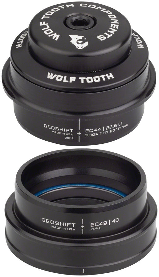 Wolf Tooth GeoShift Performance Angle Headset - 2 Deg Short EC44/EC49 Black