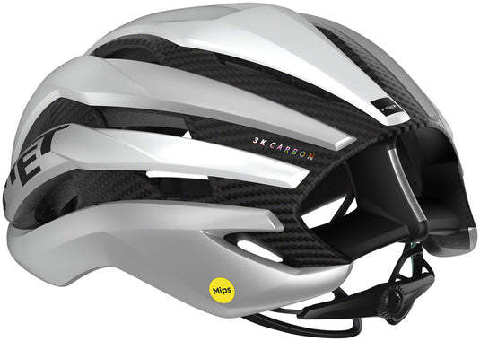 MET Trenta 3K Carbon MIPS Helmet - White/Silver Metallic Matte Small