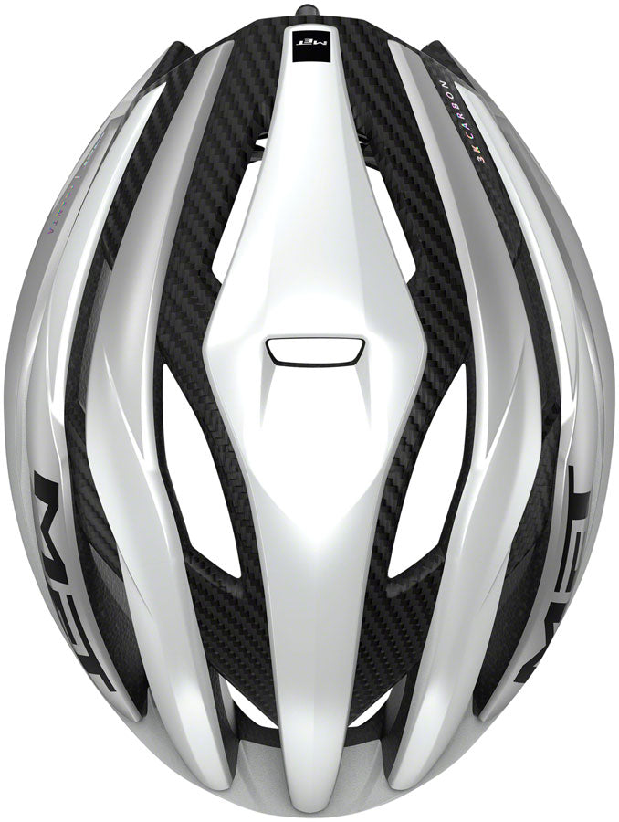 Load image into Gallery viewer, MET Trenta 3K Carbon MIPS Helmet - White/Silver Metallic Matte Small
