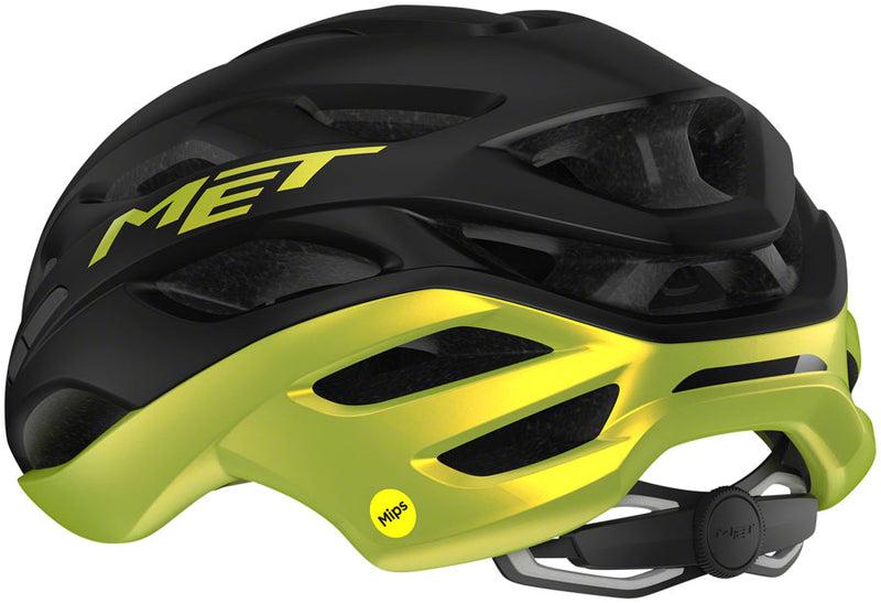 Load image into Gallery viewer, MET Estro MIPS Helmet - Black/Lime Yellow Metallic Glossy Large
