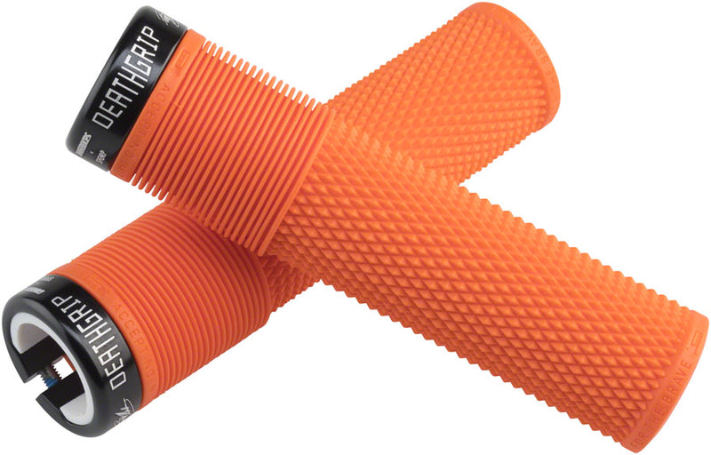 Load image into Gallery viewer, DMR DeathGrip Flangeless Grips - Thick Lock-On Orange
