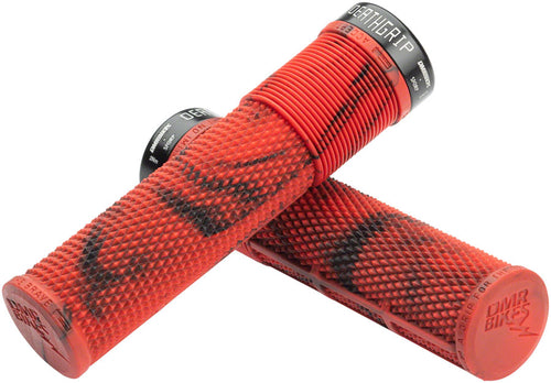 DMR DeathGrip Flangeless Grips - Thin Lock-On Marble Red