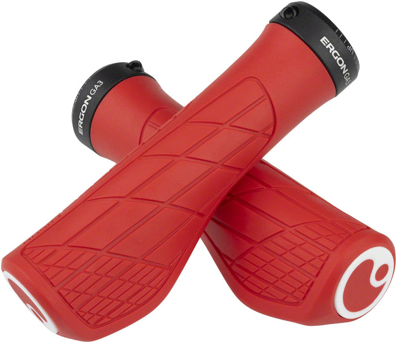 Load image into Gallery viewer, Ergon GA3 Grips - Risky Red Lock-On Small
