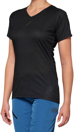 100% Airmatic Jersey - Black Short Sleeve Womens Small