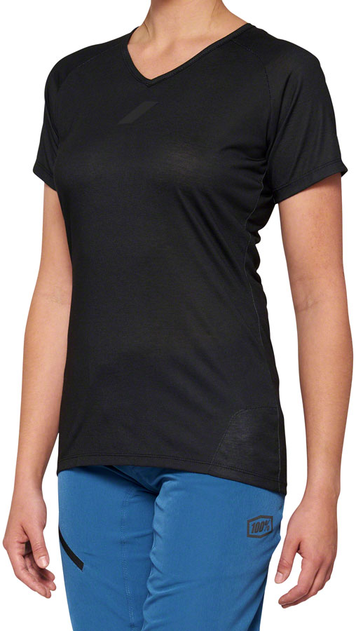 Load image into Gallery viewer, 100% Airmatic Jersey - Black Short Sleeve Womens Large
