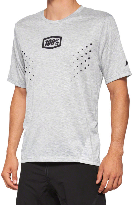 100% Airmatic Mesh Jersey - Gray Short Sleeve Large