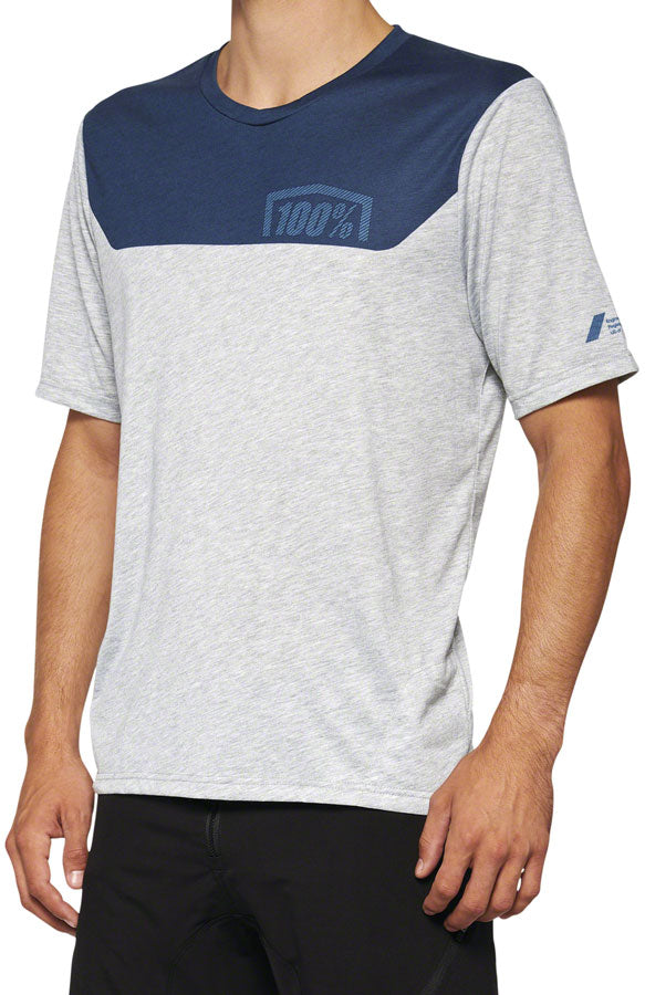 Load image into Gallery viewer, 100% Airmatic Jersey - Gray/Midnight Short Sleeve Mens Large
