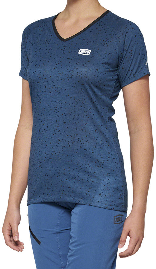 100% Airmatic Jersey - Blue Short Sleeve Womens Medium