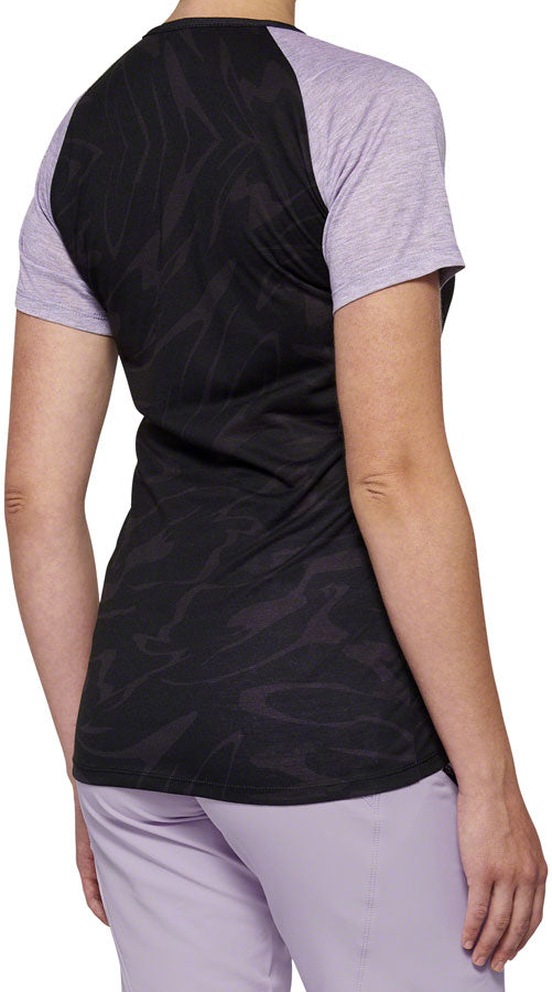 Load image into Gallery viewer, 100% Airmatic Jersey - Black/Lavender Short Sleeve Womens Large
