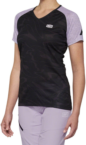 100% Airmatic Jersey - Black/Lavender Short Sleeve Womens X-Large