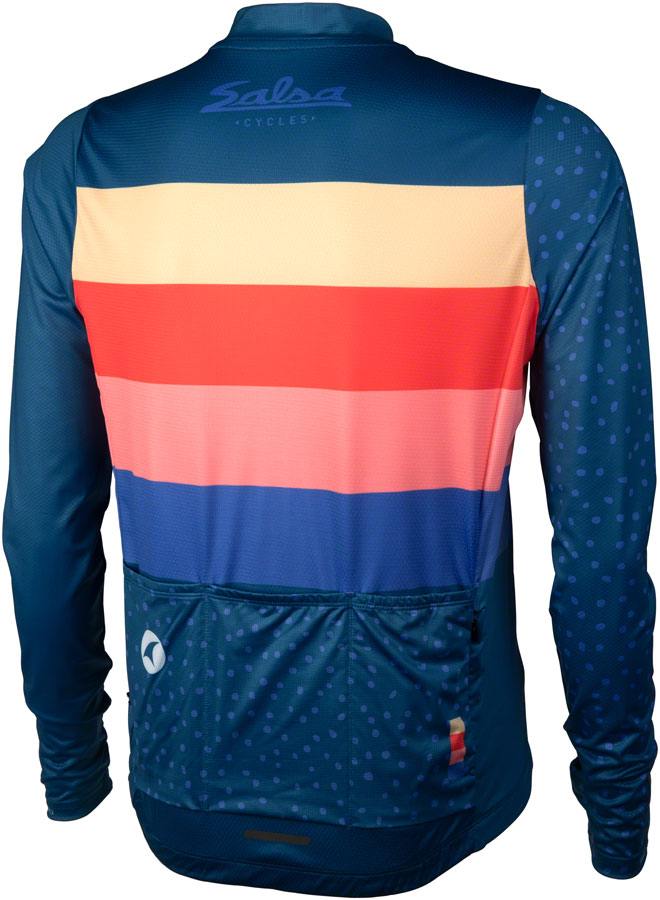 Load image into Gallery viewer, Salsa Team Polytone Mens Long Sleeve Jersey - Dark Blue w/ Stripes 3X-Large
