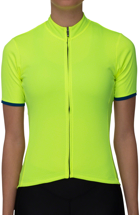 Load image into Gallery viewer, Bellwether Criterium Pro Jersey - Hi-Vis Yellow Short Sleeve Womens X-Small
