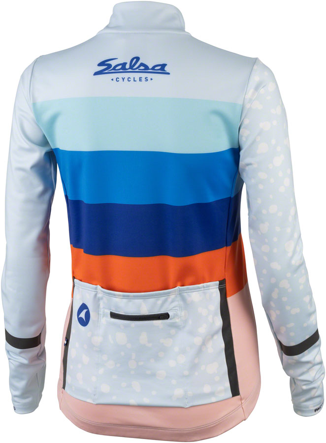 Load image into Gallery viewer, Salsa Arctica Womens Long Sleeve Jersey - Light Blue w/Stripes Large
