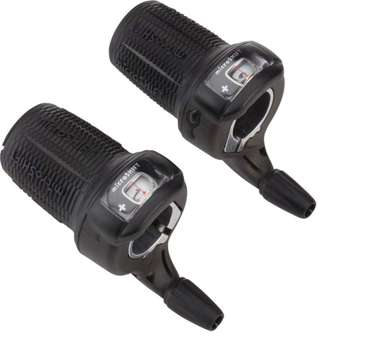 microSHIFT DS85 Twist Shifter Set 9-Speed Triple Optical Gear Indicator Shimano Compatible