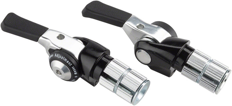 Load image into Gallery viewer, microSHIFT Bar End Shifter Set 8-Speed Road Double/Triple Shimano Compatible BLK
