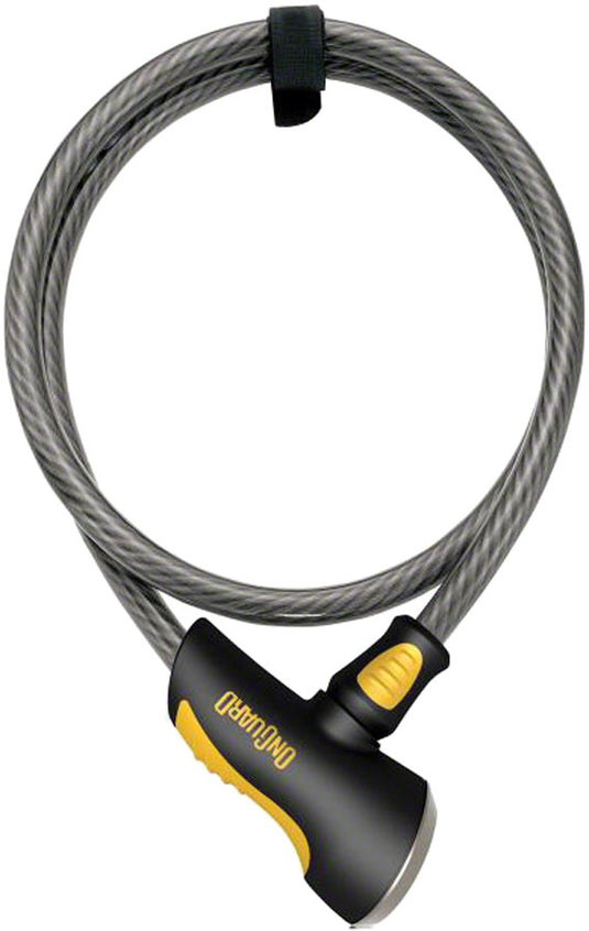 OnGuard Akita Non-Coil Cable Lock with Key: 10 x 12mm Silver/Black/Yellow